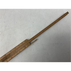 Late 18th/early 19th century boxwood ruler with four slides, for use by Customs &. Excise in the brewery trade; scales on all four sides each having a central slide with divisions on either side;  possibly made by 'E. Roberts, Dove Court, Old Jewry, London' (Edward Roberts (I) 1749-1776 & Edward Roberts (II) 1788-1795) L30.5cm