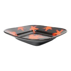 Poole Pottery charger, designed by Lorna Whitmarsh, decorated with autumn leaves, D35cm 