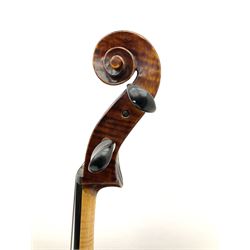 Alfred Stingl by Hofner cello, model AS-360 with 75.5cm two-piece maple back and ribs and spruce top, bears label with serial no.JO411-0706, L122cm; in carbon-fibre carrying case with bow