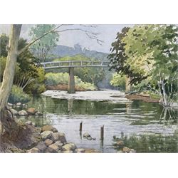 Les Pearson (British 1923-2010): 'The Esk at Grosmont', watercolour signed titled and dated 2000, 25cm x 35cm
