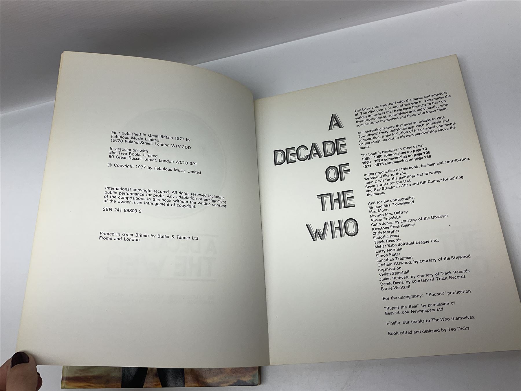Pete Townshend 'The Who' - archive of correspondence with John Bycroft of Hull acknowledging receipt of various song lyrics sent by him to Townshend 1977 - 1982; comprising eighteen letters on varying letter heads including personalised; embossed; The Boathouse Ranelagh Drive Twickenham; No.2 The Embankment Twickenham; and Eel Pie Music; there are two undated manuscript letters signed Pete; and sixteen typed letters either signed Pete Townshend (3), Pete (4), Judi (Waring), Lin (Gibson) or Carla Rankine; together with The Story of Tommy by Richard Barnes and Pete Townshend and two other books on The Who.