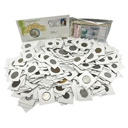 World coins including commemoratives, pre Euro coinage, Jersey, Sweden, Gibraltar etc, various fantasy and World banknotes, commemorative coin cover etc