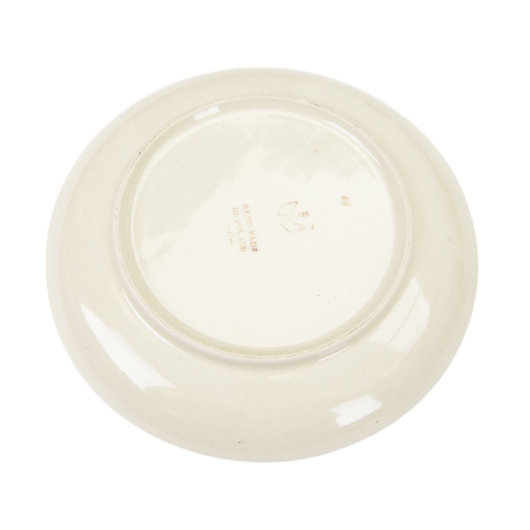 Collection of Ceramika Artystyczna Boleslawiec ceramics and similar Polish ceramics, including cheese dome in the form of a lady, chopping board, fruit bowl and figural candlestick