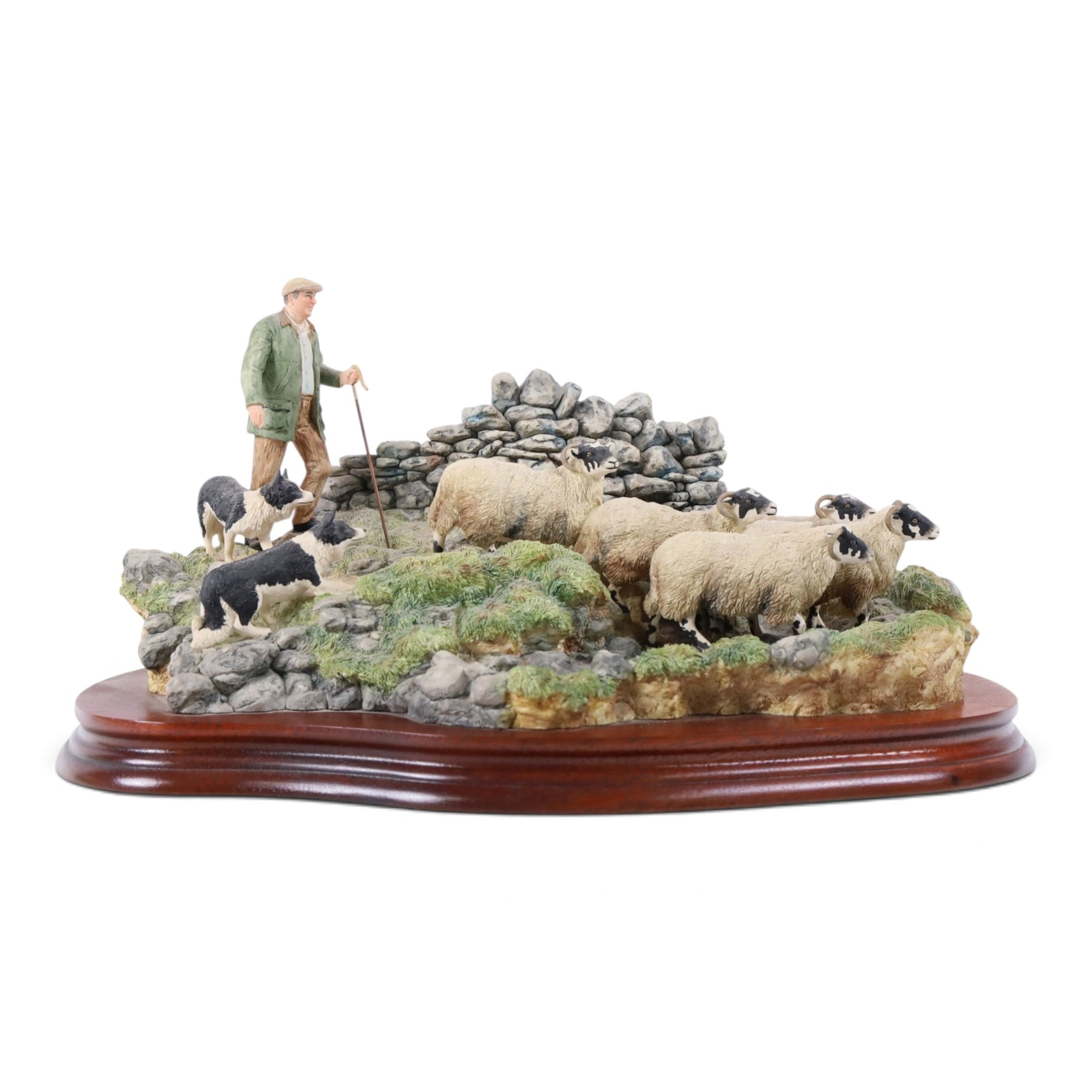 Border Fine Arts The Crossing, figure group model number B0013, on wooden plinth with certificate, H18cm