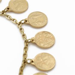 14ct gold 'The Twelve Months of Love' charm bracelet by Franklin Mint, hallmarked, with certificate