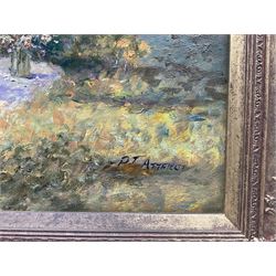 Paul J Attfield (British 1950-): Summer in the Garden, oil on canvas signed 44cm x 59cm