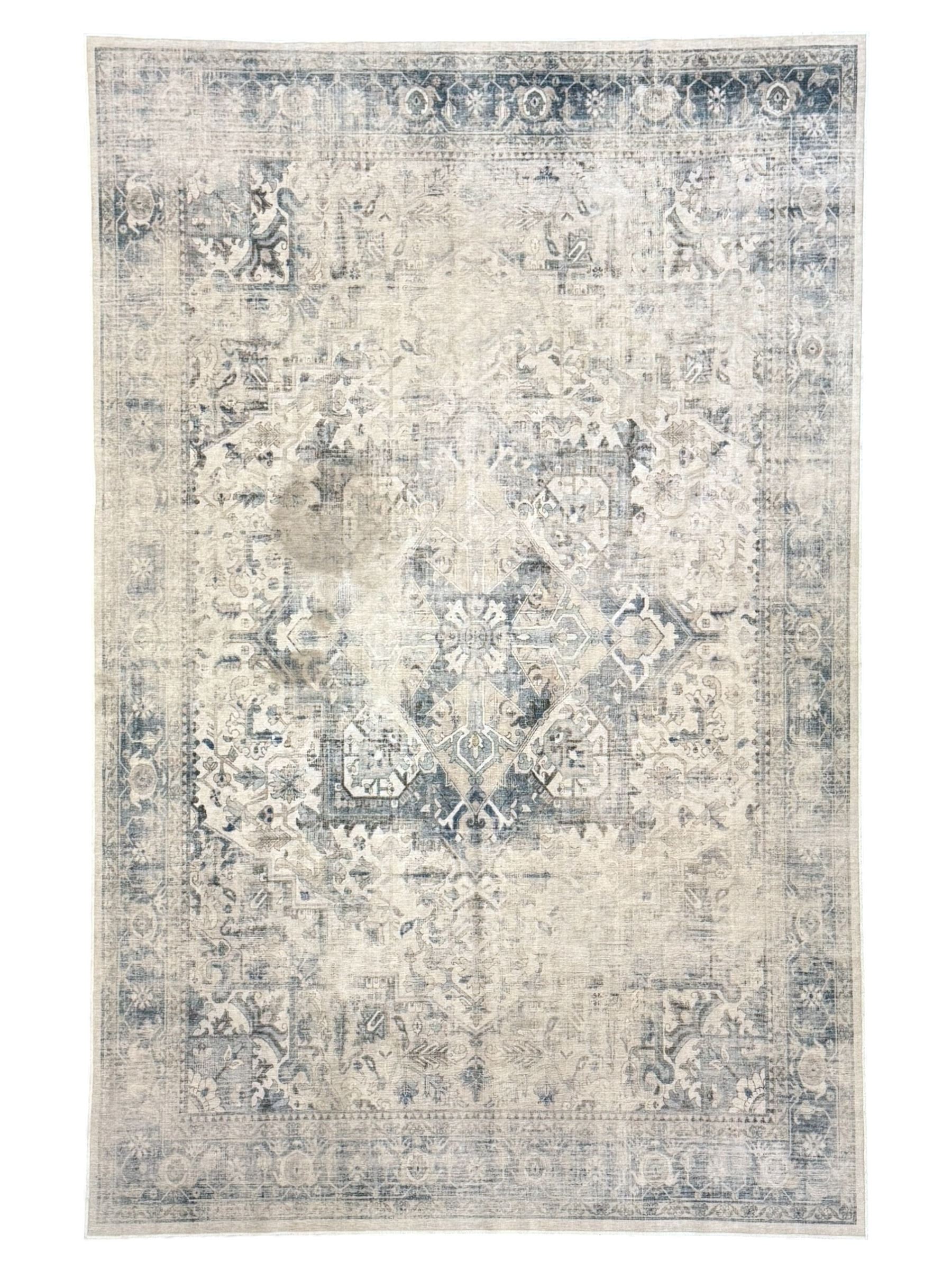 Ruggable Sarah blue quartz rug, with non slip cushion backing