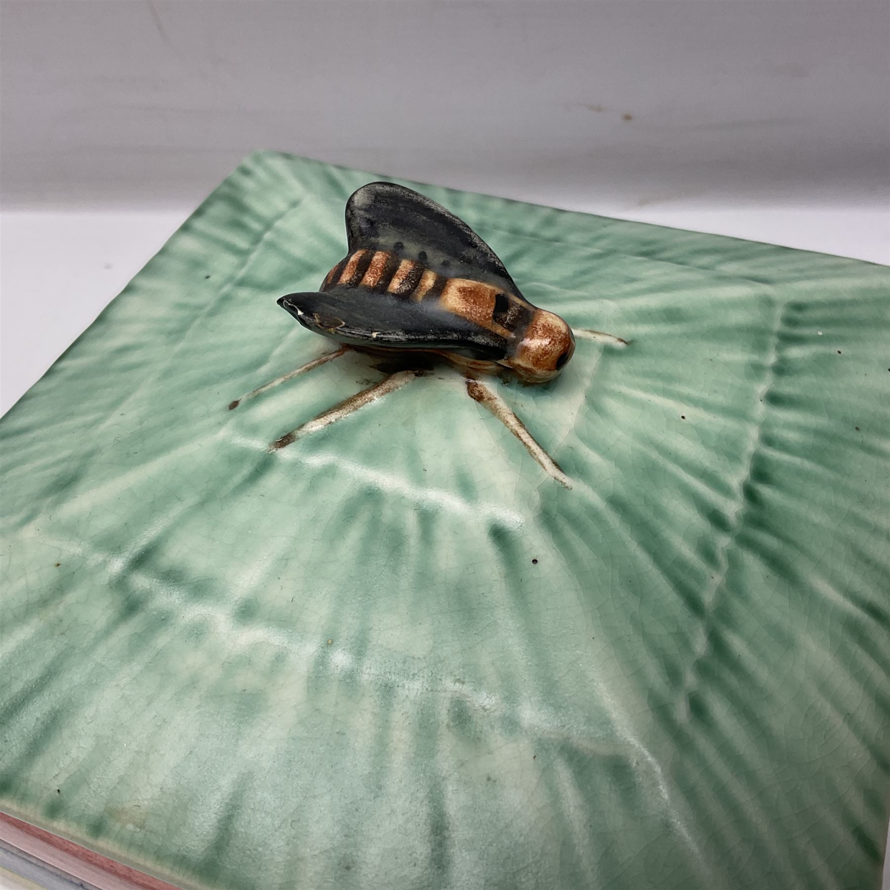 Clarice Cliff for Wilkinson Ltd Crocus Bizarre beehive honeypot painted in the Crocus pattern, together with two beehive Beswick honey pots, Poole square honey pot etc (14)