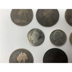 Great British and World coins, including Queen Elizabeth II pre-decimal coinage, commemorative crowns, small number of pre 1947 silver coins etc