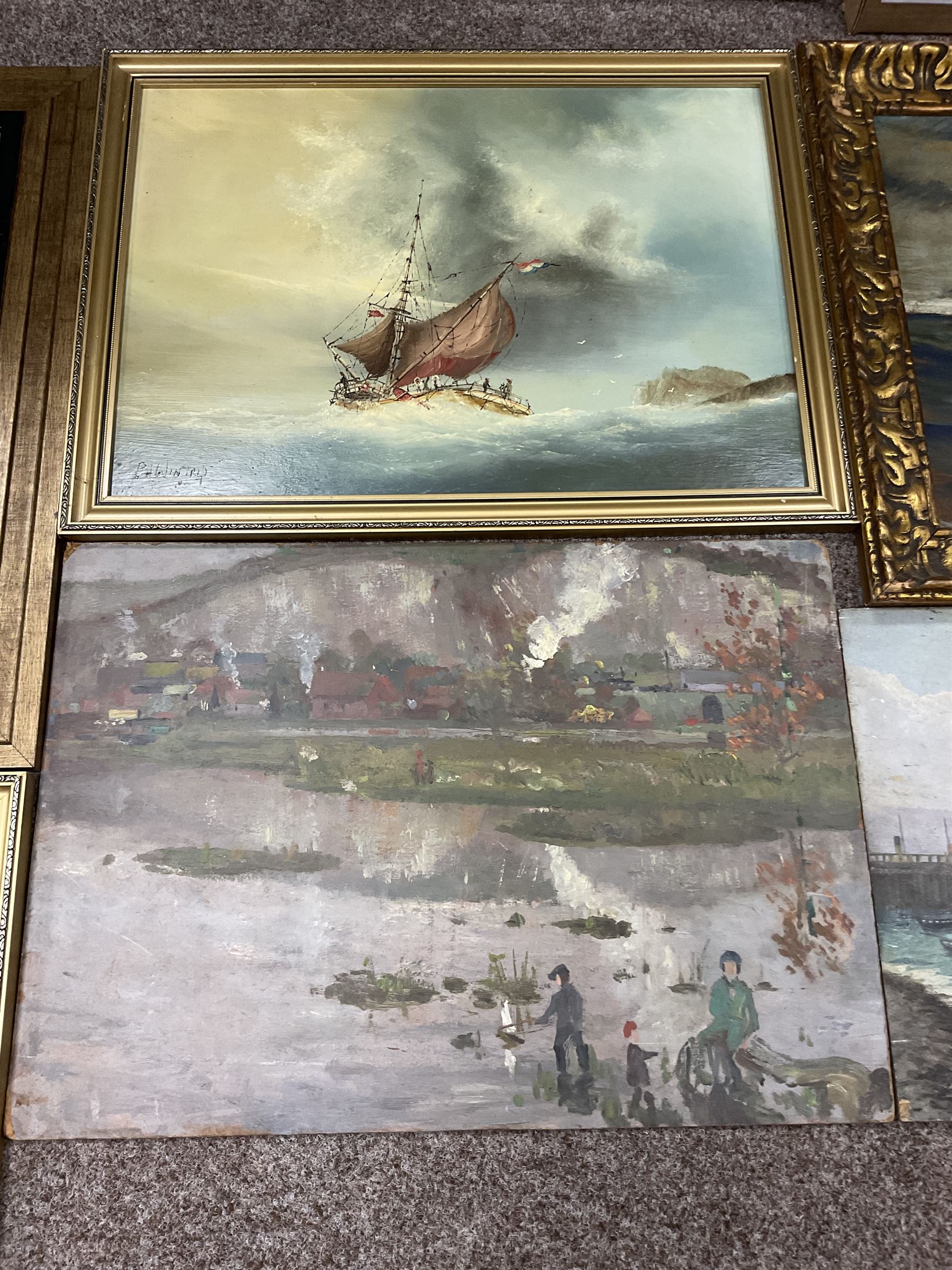 Collection of oil paintings, artists including Rudolf Helmut Sauter, Antonio Vidal Rolland, C Murray, Paul J Wintrip, WL Crispe, Ernest Hill, etc