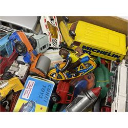 Various makers - quantity of unboxed, playworn and repainted die-cast models, replica boxes etc