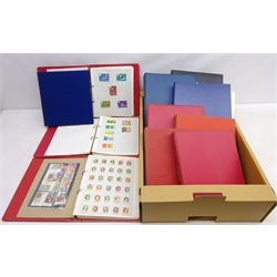  Large quantity of World stamps in thirteen ring binder folders including Queen Victoria, Ireland, South Africa, Cuba, British Antarctic Territory, Russia, Ghana etc, in one box   