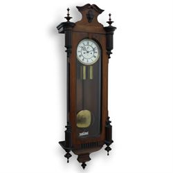 Gustav Becker-a refined German mid-19th century twin train 8-day Vienna regulator in a mah...