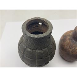 Two inert WWII French hand grenades (cases only)