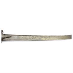 African Sudanese side-arm dagger with brass handle with cross detail, in leather scabbard, together with a collection of swords 