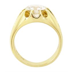 18ct gold diamond ring, ten claw set with a single round brilliant cut diamond of approx 2.75 carat, London 1976