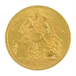 King George V 1925 gold full sovereign coin, Pretoria mint
