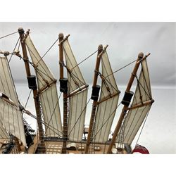 Model of the SS Great Britain, titled dated 1845, raised upon a stepped plinth, L52cm