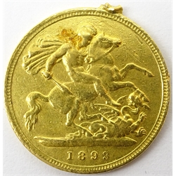  Queen Victoria 1893 gold half sovereign  