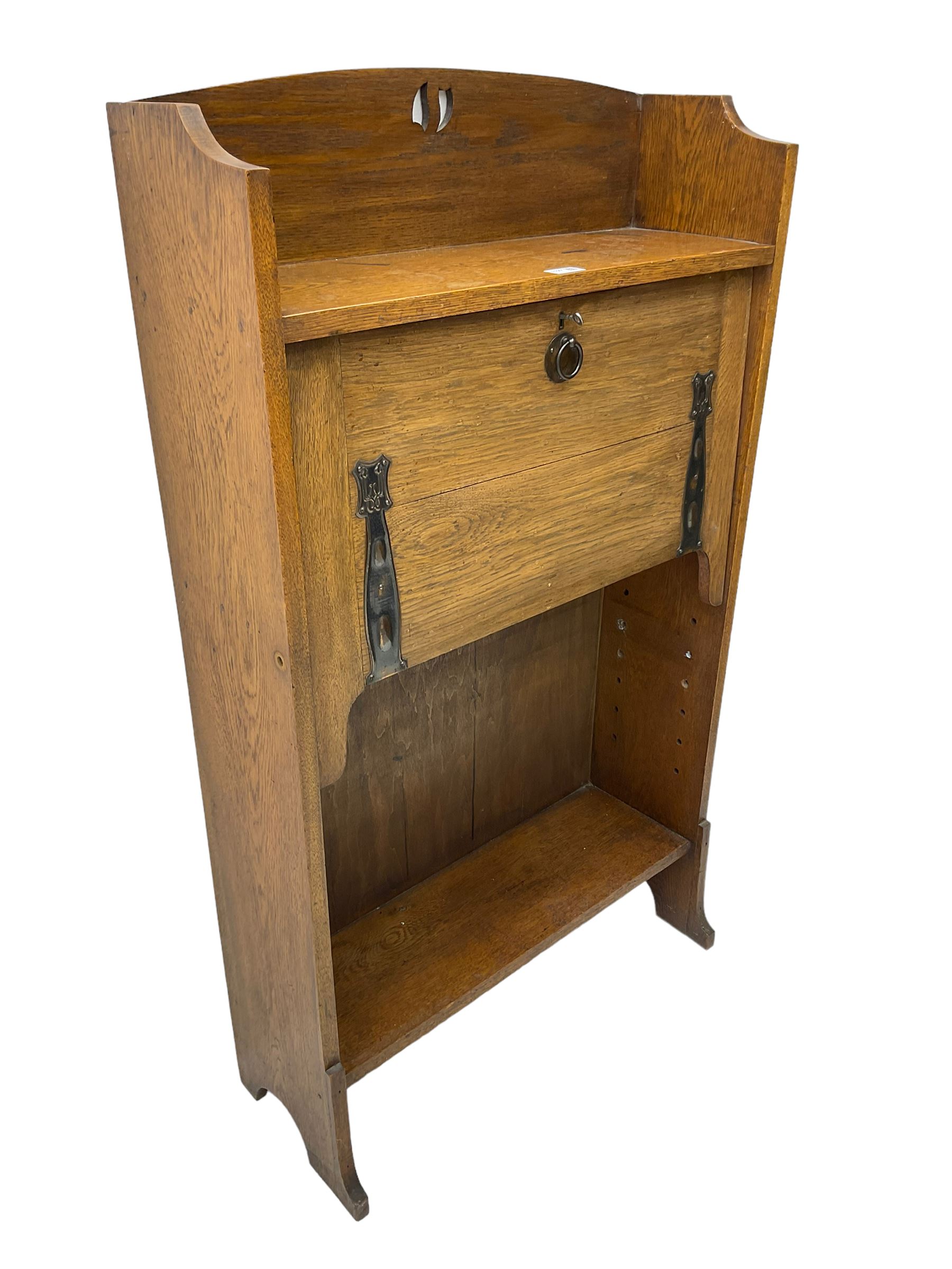 Early 20th century oak fall front writing desk bookcase