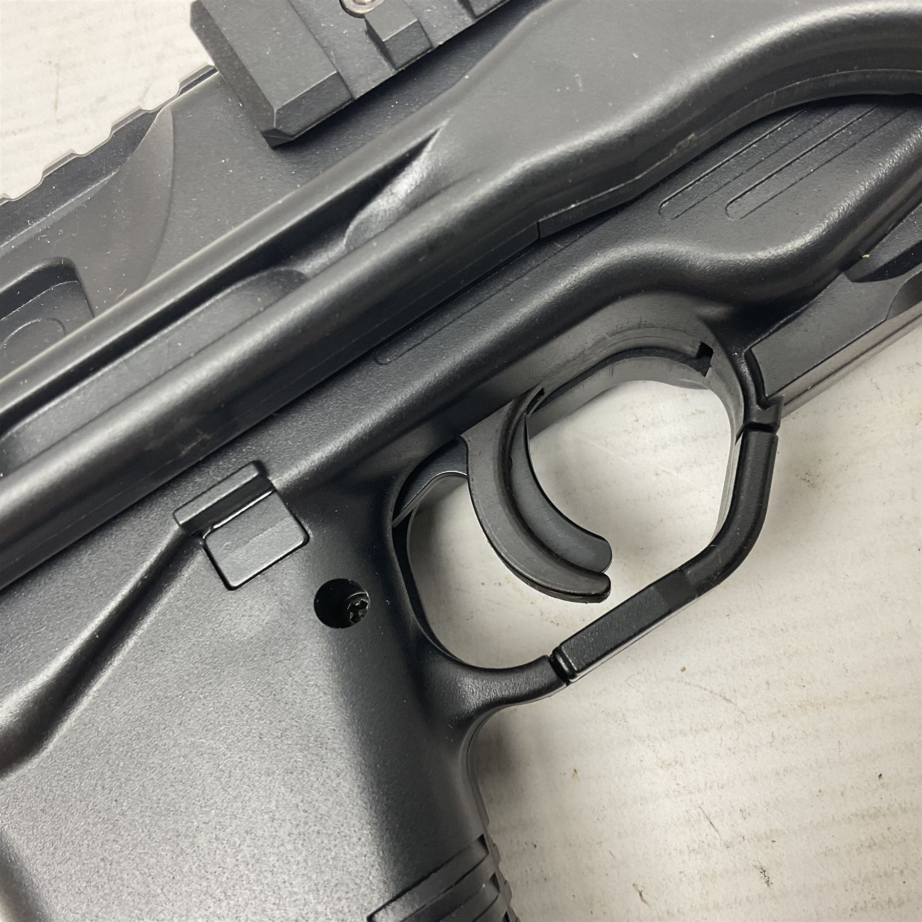 Gamo MP-9 .177 cal. semi-auto blowback pellet/BB CO2 gun, serial no.14J39179, L30cm; on original box with accessories and paperwork  NB: AGE RESTRICTIONS APPLY TO THE PURCHASE OF AIR WEAPONS.