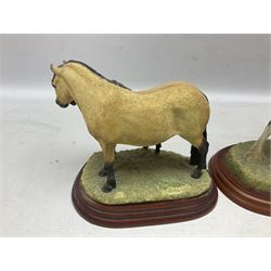 Seven Border Fine Arts figures, comprising Clydesdale Mare & Foal A0187, Highland Mare & Foal A2691 and five horses from the Action Horses series 