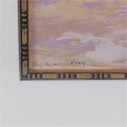 John Baragwanath King (British 1864-1939): River Landscape and Hay Making, pair watercolours signed 27cm x 44cm (2)