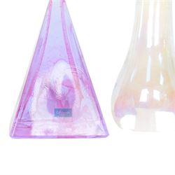 Collection of glass paperweights, including two Avondale glass mushrooms, three Caithness pyramids etc  