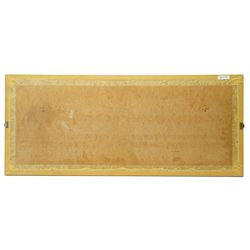 18th century  handbill for 'Leedes Races June 1760' with list of the runners, owners etc 29cm x 17cm, another for 'Wakefield Races September 1773', another 'Preston Races June 1783' with hand written notes down one side, another 'Pontefract September 1803' and another 'Doncaster Races September 1805' in one frame 48cm x 114cm
Notes: The Leedes bill advertises Ordinairies and Cockings.  Ordinairies were fixed price meals offered by various taverns and Cockings were cock fights arranged for entertainment between races 
Provenance: property of a Nobleman