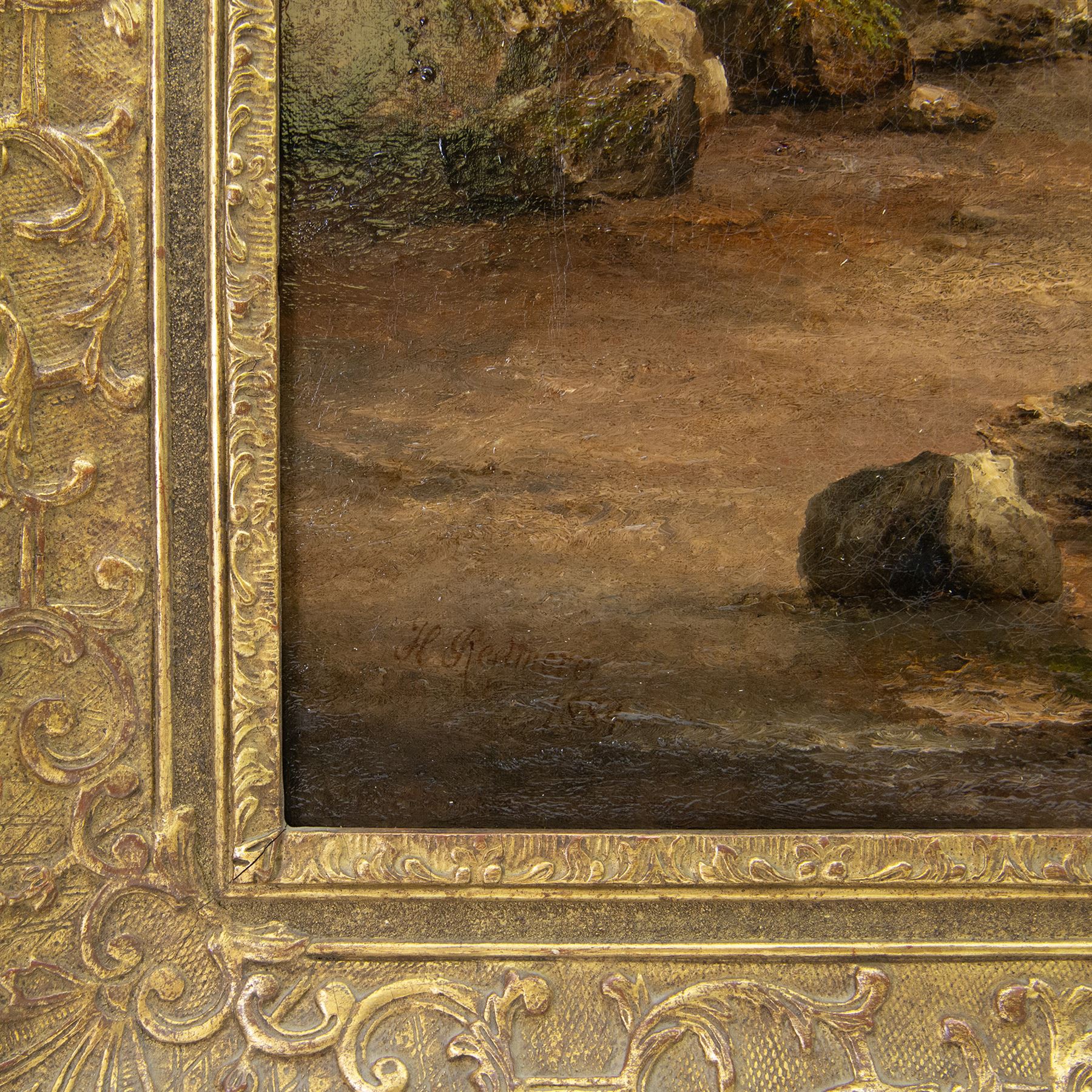 Henry Redmore (British 1820-1887): Unloading a Ship near Flamborough Head, oil on canvas signed and dated 1884, 75cm x 125cm