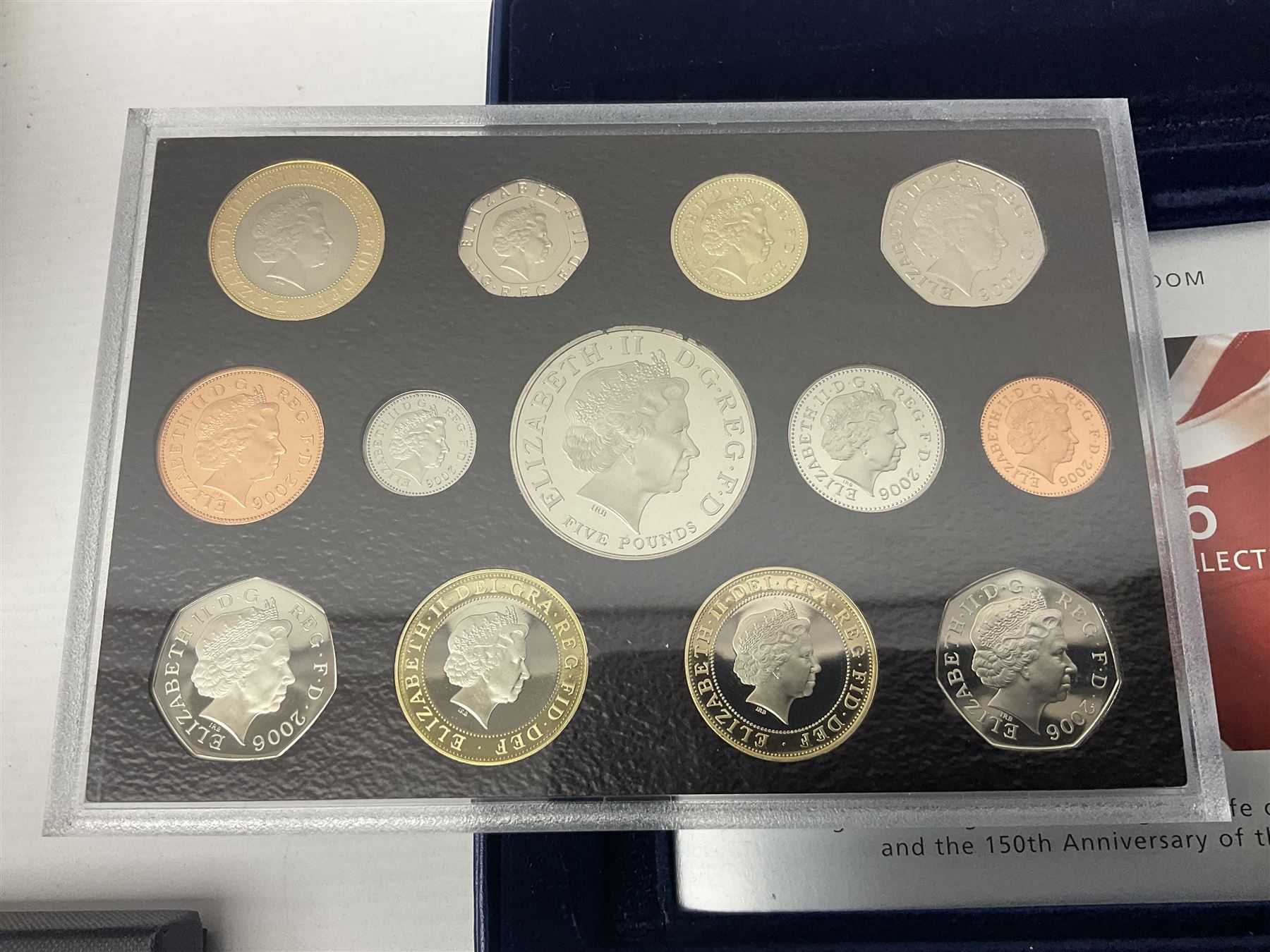 Five The Royal Mint United Kingdom proof coin sets, dated 2006, 2007, 2008, 2010 and 2011, all cased with certificates