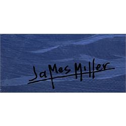 James Miller (British 1962-): Big Class Yachts 'Downwind towards the mark Tuiga and Mariquita - The Westward Cup 2010', oil on canvas signed, titled verso 49cm x 74cm 