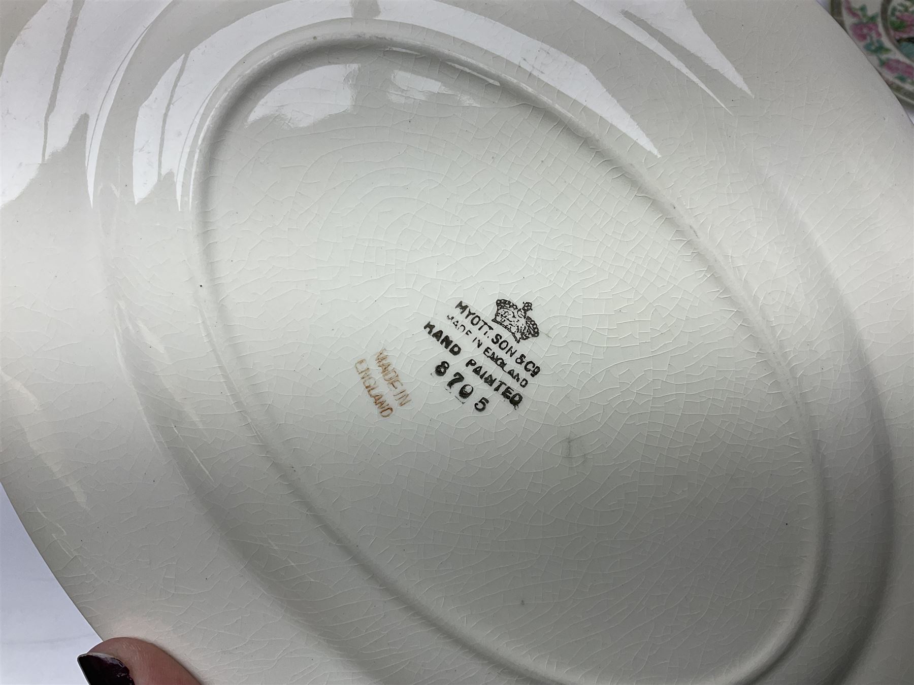 Murano glass dish together with three Myott jugs etc