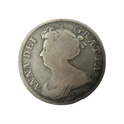 Queen Anne 1707 silver half crown coin
