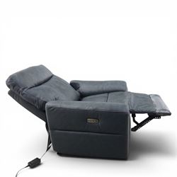 Roseland Furniture - 'Deana' electric recliner armchair, upholstered in blue leather