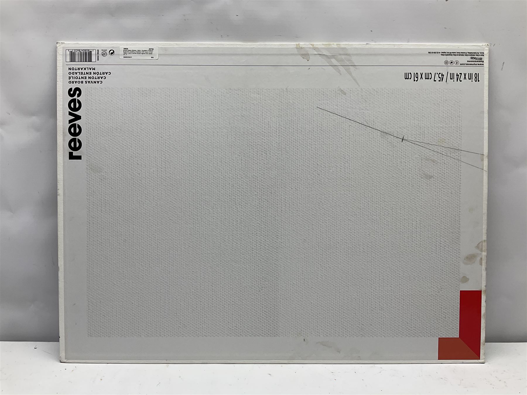 Robert Nixon (British 1955-): Southern Railway local train passing a Bedford OB Coach in the 1940's, oil on canvas board signed and dated '21, 45cm x61cm