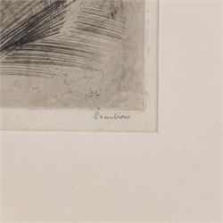 Frank Henry Mason (Staithes Group 1875-1965): 'Scarboro', drypoint etching signed and titled in pencil 22cm x 12.5cm 