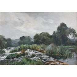 Sidney Valentine Gardner (Staithes Group 1869-1957): 'The Weir Guilford on Avon', oil on artist's board signed, titled verso 24cm x 34cm