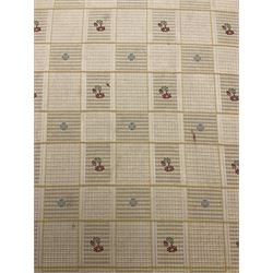 Wesley Barrell - beech framed armchair, upholstered in floral patterned fabric, on turned supports