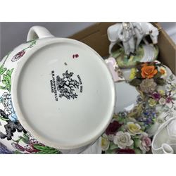 Wedgwood and Coalport 'Countryware' pattern ceramics, to include teapot, toast rack, napkin rings, jug, oval dish, sauce boat and saucer, etc, together with other ceramics to include Hornsea Fauna vase, Sylvac Apple Blossom pattern bowl, Sylvac jug in the form of a sack, no. 406, two Nao figures, tea wares, silver plated cutlery etc