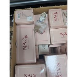 Collection of Nao figures, including boxed examples, in two boxes