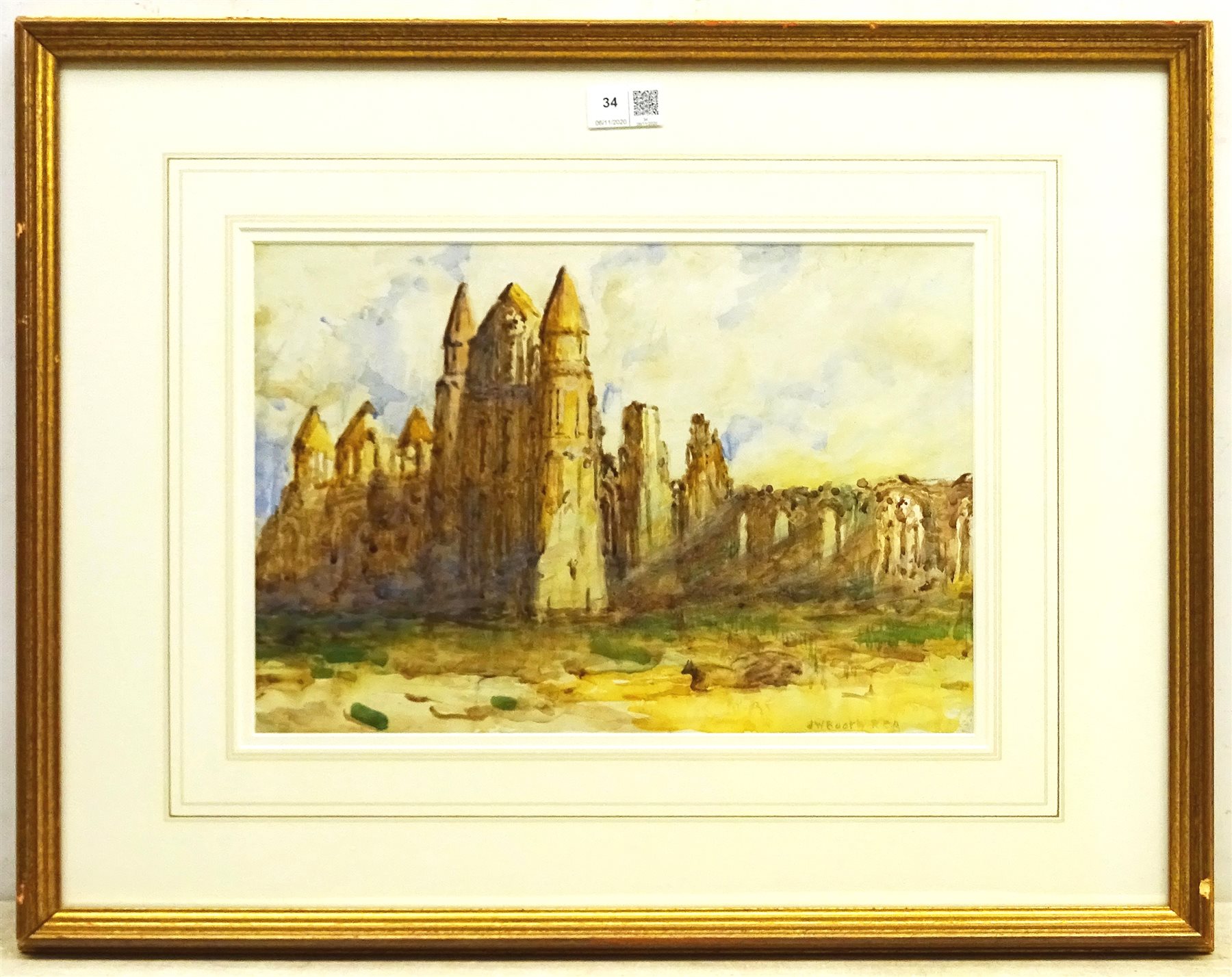  James William Booth (Staithes Group 1867-1953): Whitby Abbey, watercolour signed 25cm x 36.5cm  


