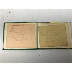 Autographs from film, stage, sporting personalities etc, including mid 20th century Hull City FC, Esmond Knight, John Clements, Kay Hammond, Richard Greene, Manning Whiley, Jerry Desmond etc, in albums, on pieces etc
