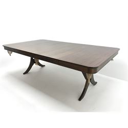 Allied Billiards slate bed snooker dining table, mahogany dining top with pierced sabre supports