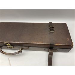Leather fitted shotgun case L81cm, and a canvas fitted shotgun case with Hooton & Jones label, L83cm (2)