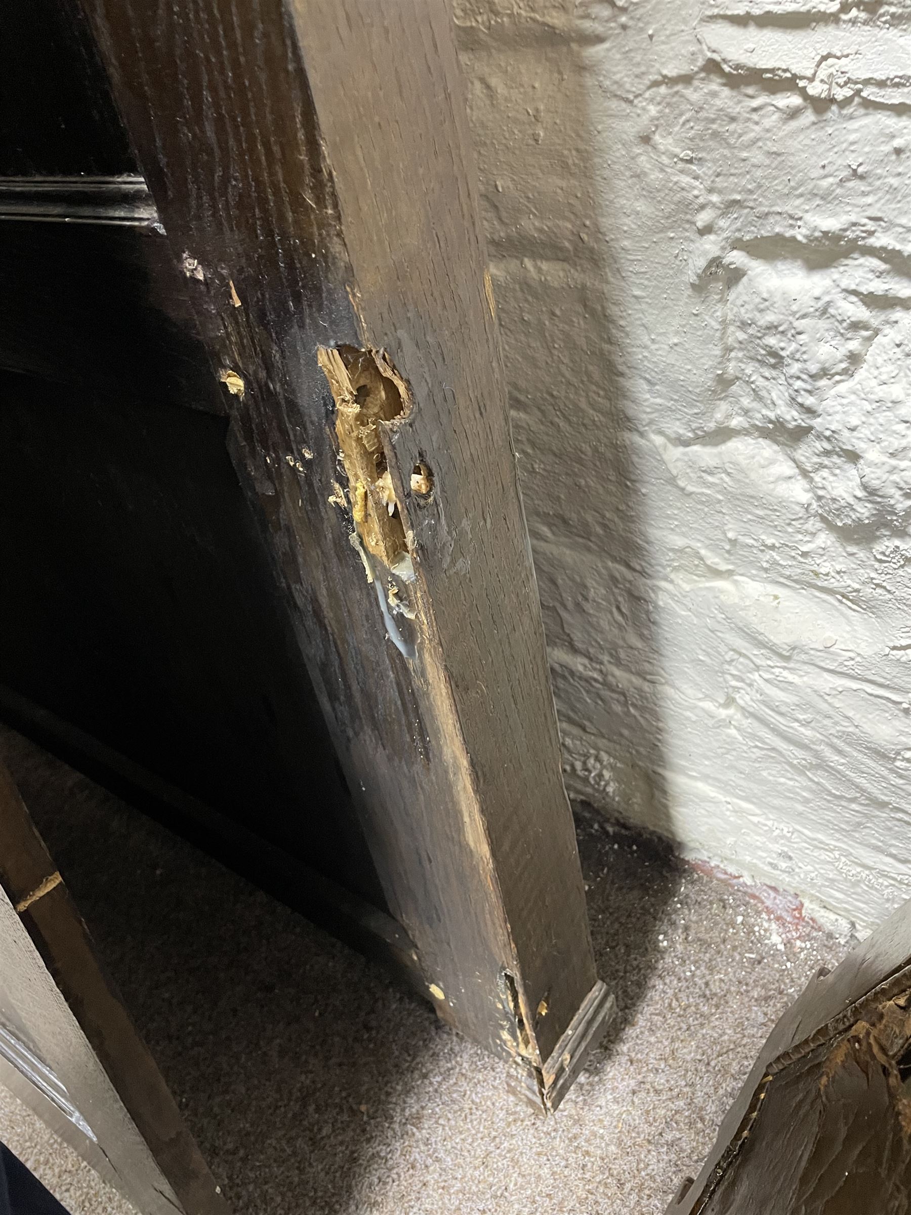 17th century style oak 4' four poster bed, high panelled back with projecting canopy cornice and panelled roof, turned posts with panelled front