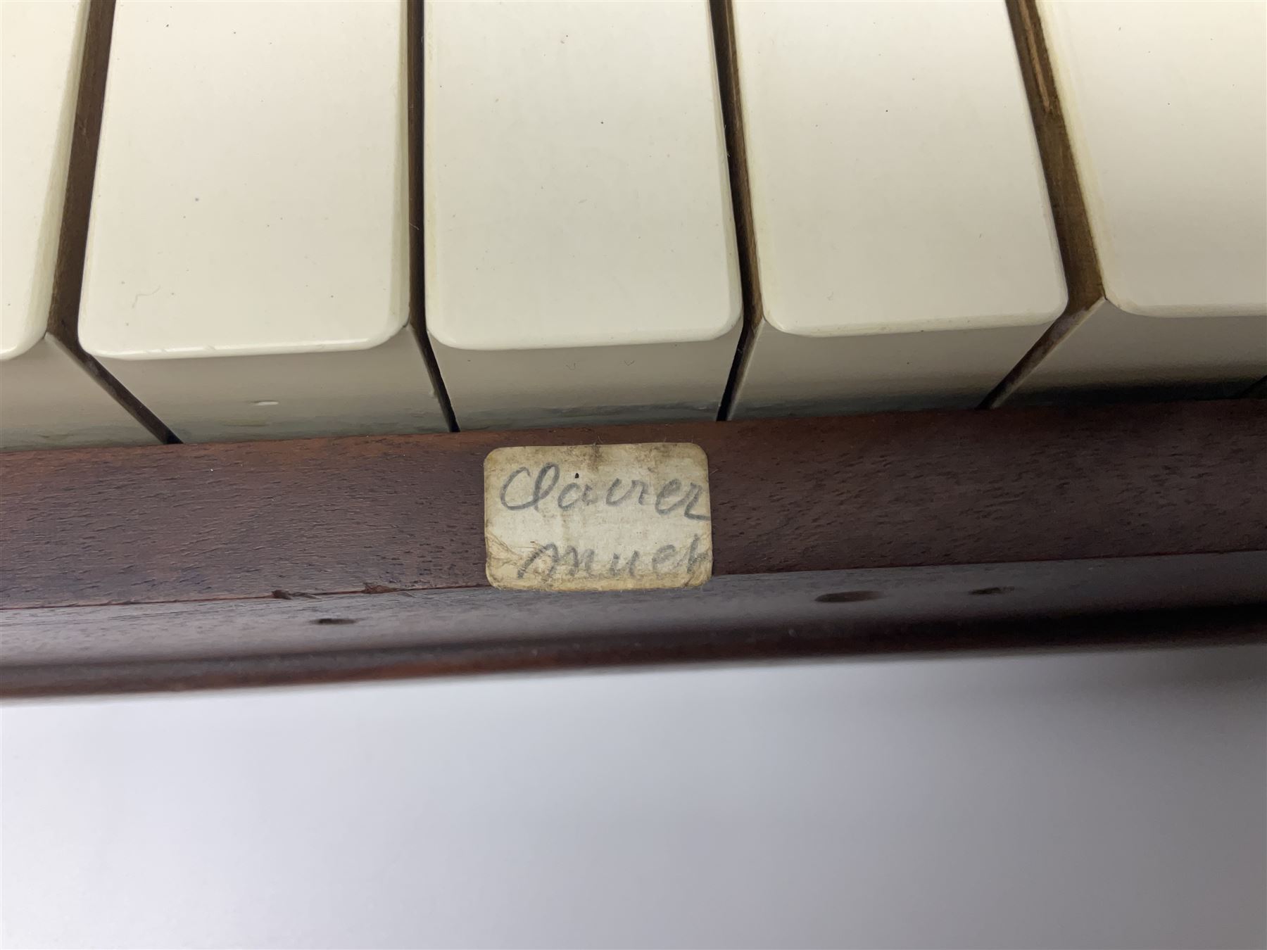 Late 19th/early 20th century clavier muet - mahogany cased mute keybpard with hinged lid L41cm