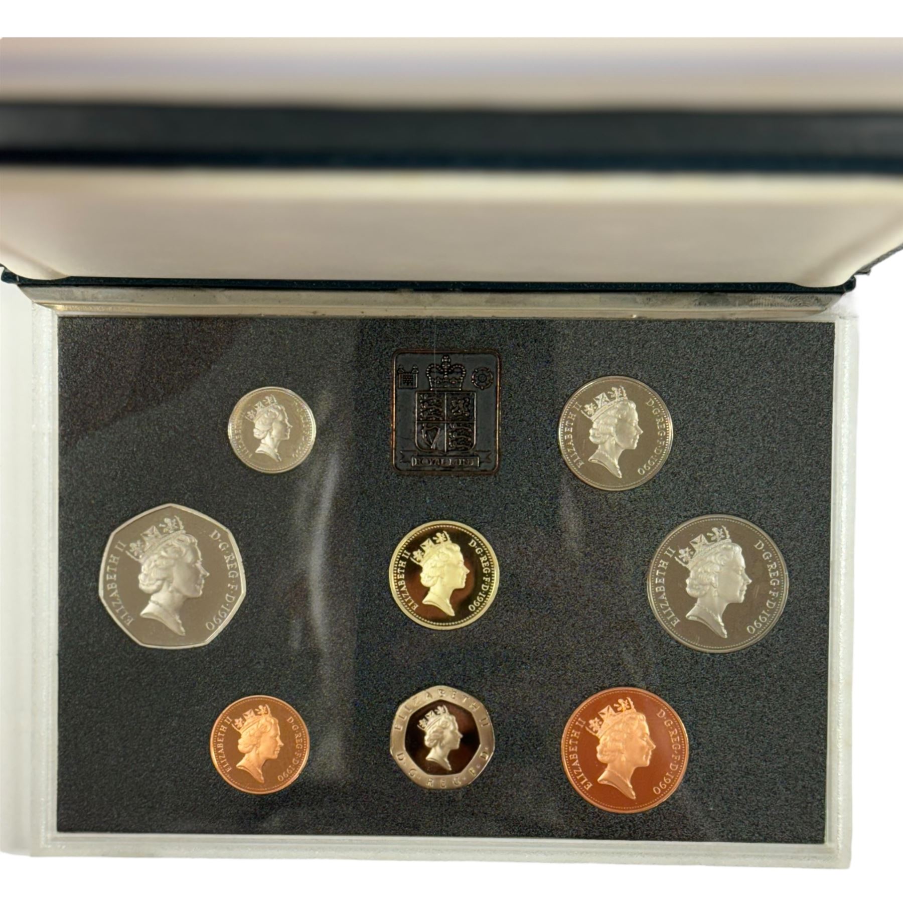 Eight The Royal Mint United Kingdom proof coin collections, dated 1987, 1988, two 1990, 1994, 1995, 2006 and 2007, all cased with certificates