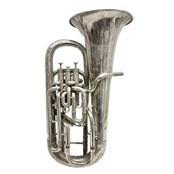 Boosey & Co Class A silver plated four-valve euphonium, serial no.117918 L62cm; in carrying case