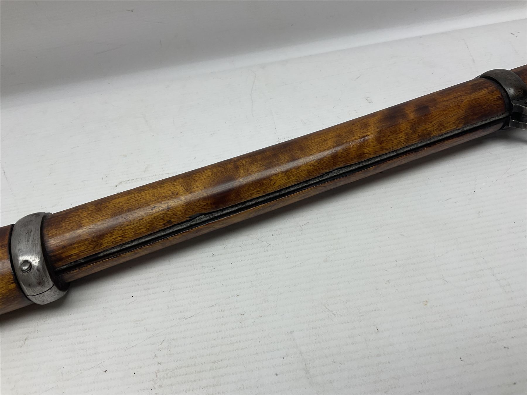 Late 19th century Swedish .50 cal. rolling block centre fire Remington rifle, the 95cm(37.5